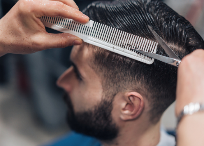 Men hair cut styling salon